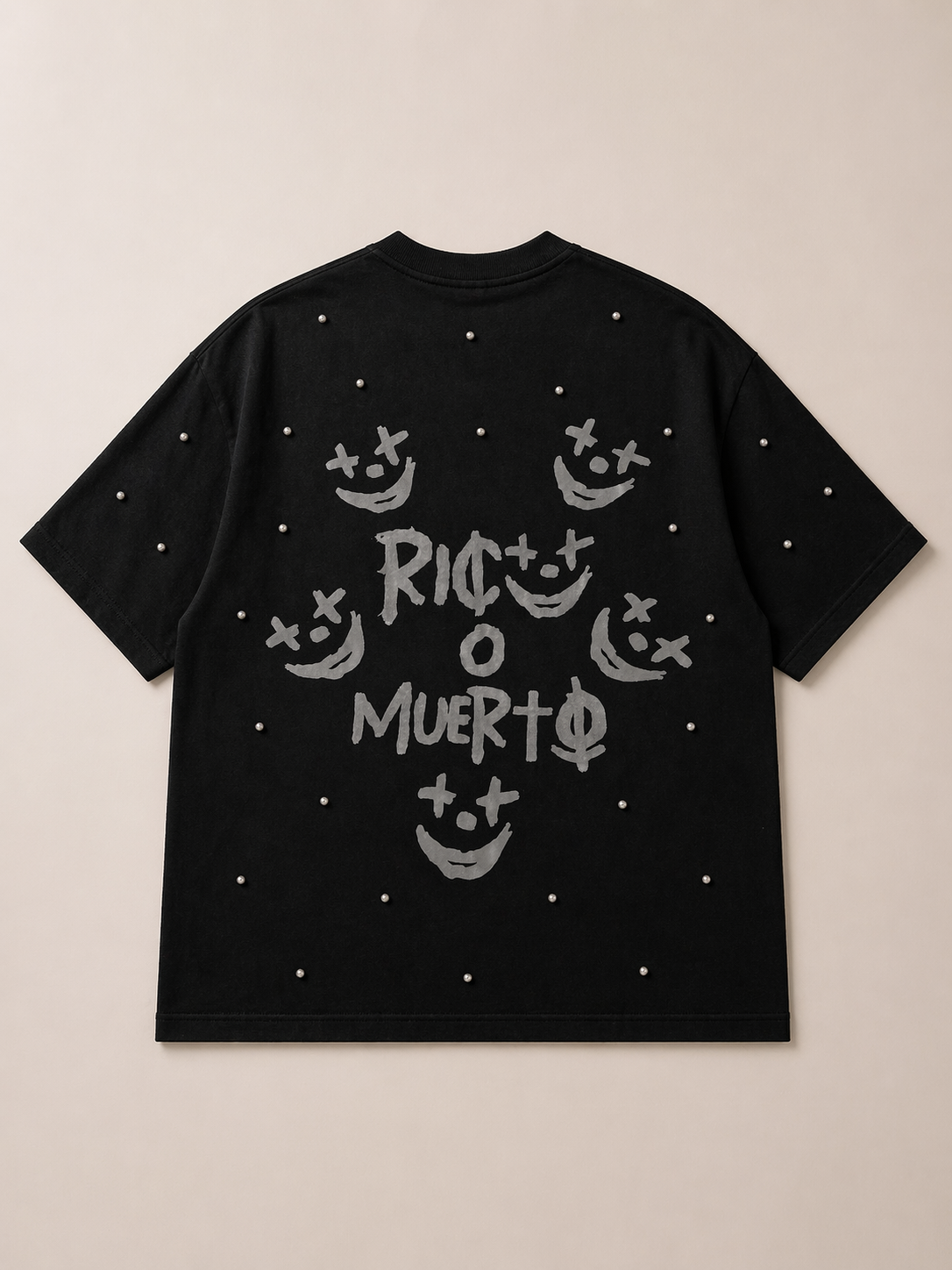Playera Rico o Muerto Total Black
